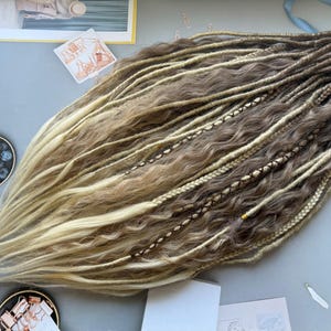 Ombre Brown Blonde Synthetic Dreads: Braids & Curls Hair Extensions