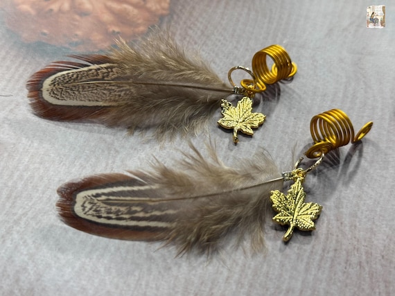 ? Brown Braided Hair Band / Necklace with Beaded Feather Accents Amazon.com : GENBREE Boho Festival Feather Headband Bohemian  main image 3