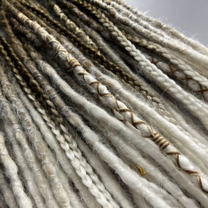 Brown to White Ombre Synthetic Dreads: Braided Dreadlock Extensions