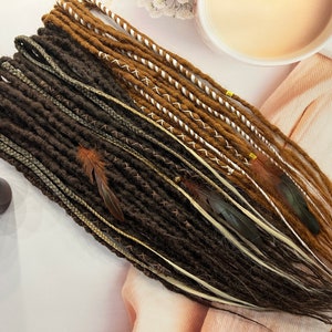 Boho Viking Synthetic Dreadlocks: Brown, Red, Blond Braids & Twists