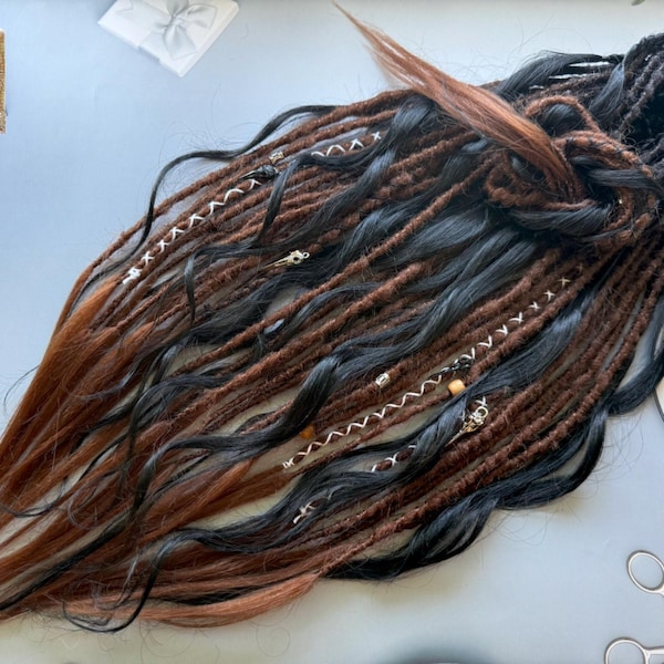 Extensions de dreadlocks bouclées Mix Boho Crochet DE/SE : noir, brun, châtain, chocolat