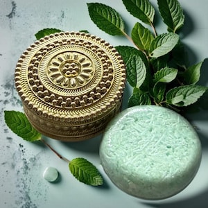 Shampoo solido al mentolo e menta fatto a mano: shampoo solido naturale