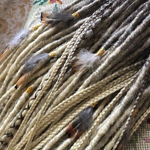 Ombre Brown to Blonde Synthetic Dreads with Braids - DE/SE Realistic Dreadlock Extensions