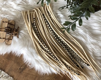 Natural Blonde Wool Dreadlocks: Lightweight Merino, Soft Felted Texture