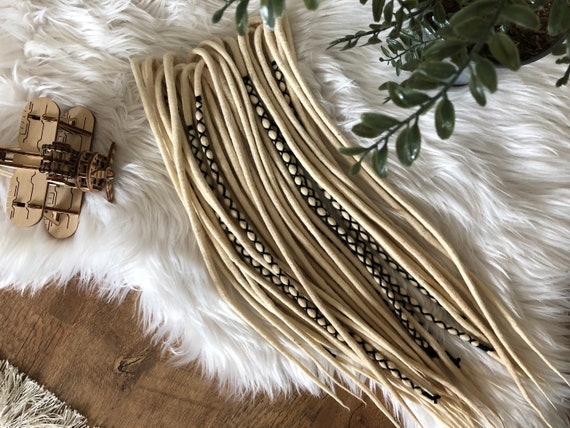 Natural Blonde Wool Dreadlocks: Lightweight Merino, Soft Felted Texture