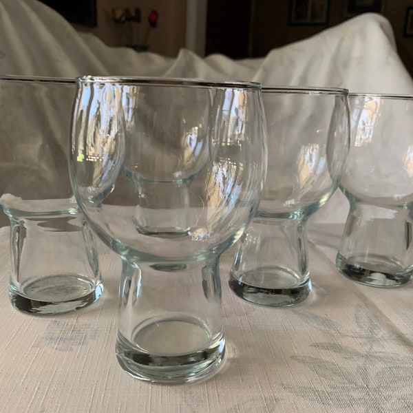 Vintage set of 5 clear bierglas type beer glasses