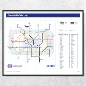 Personalisierte Tube Map Kunstdruck