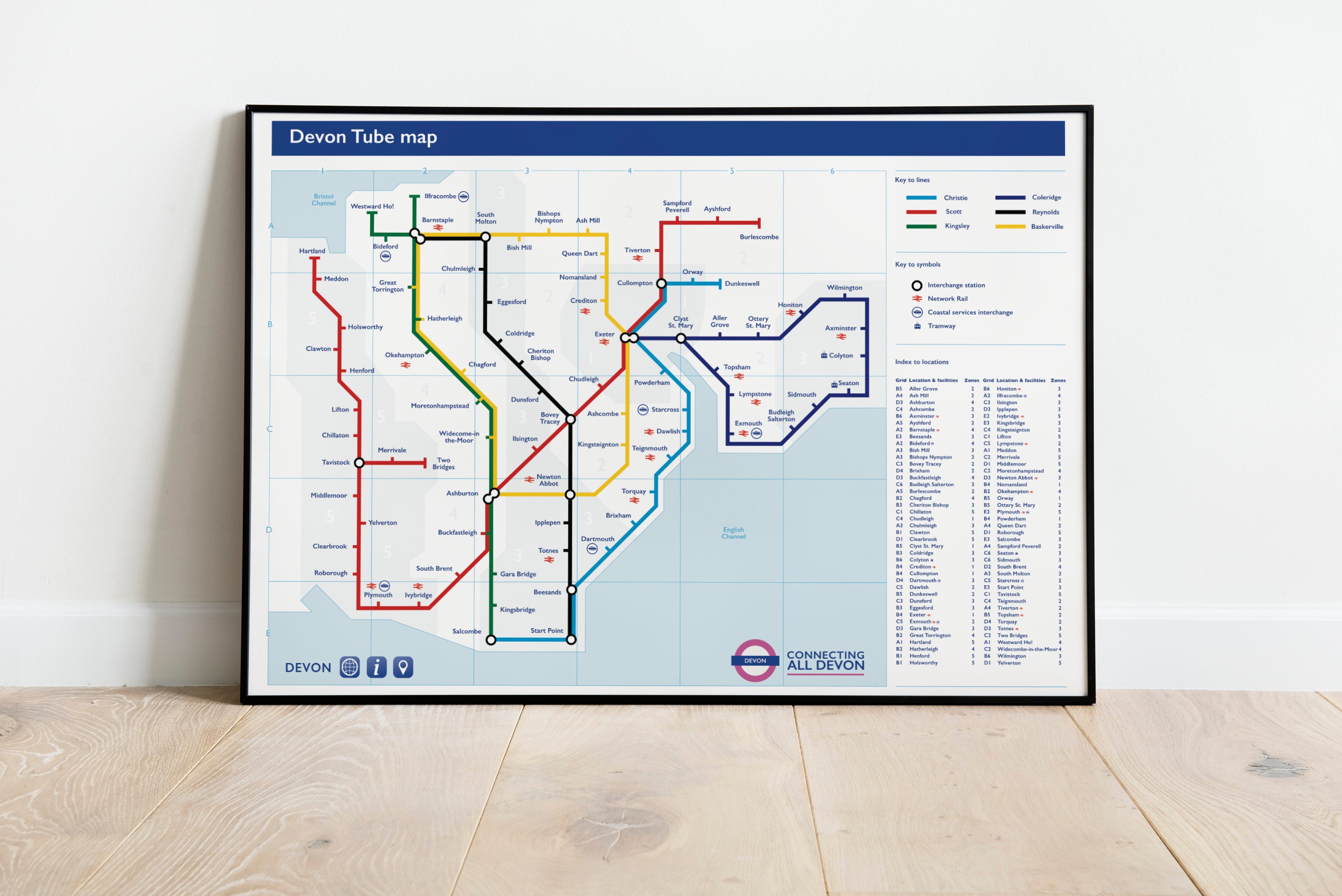 Devon Tube Map Art Print - Etsy