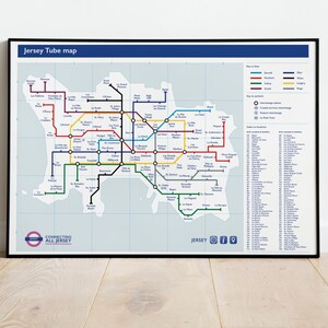Jersey Tube Karte - Art Print