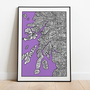 Carte de la côte ouest de l'Écosse - Impression artistique