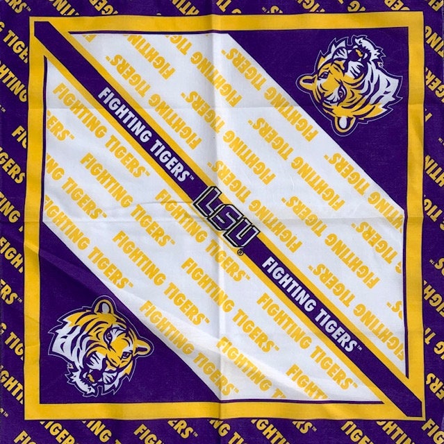 University of Louisiana Cotton Bandana-LSU Tigers Face | Etsy