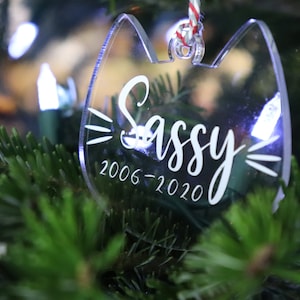 Custom Made Clear Acrylic Cat Ornament