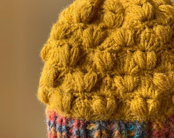 Chunky Crochet Beanie Pattern, Puff & Fan Stitch, Beginner Friendly (PDF Pattern)