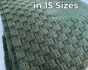 Textured Crochet Blanket Pattern: Easy Basket Weave Afghan (PDF Download)