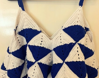 Granny Square Top Pattern: Crochet Summer Clothing for Women, Free Size (PDF Pattern)