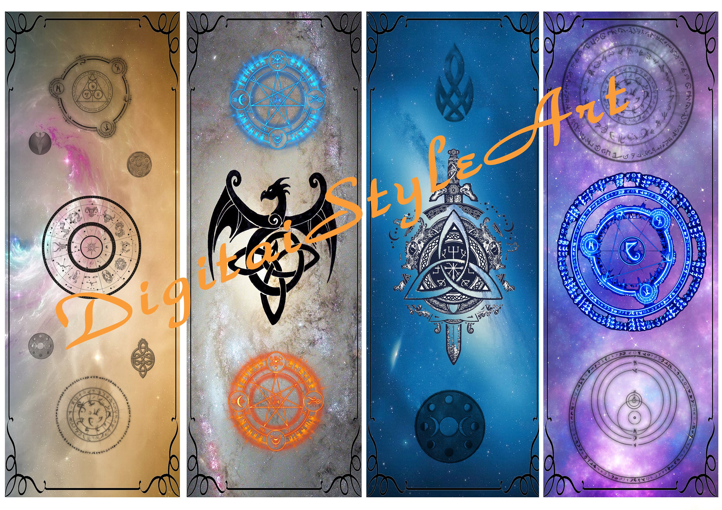 witchy printable bookmarks grimoire bookmark etsy