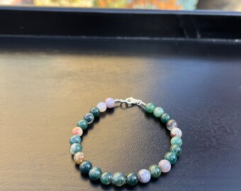 グリーンストーンビーズブレスレット - Etsy 日本