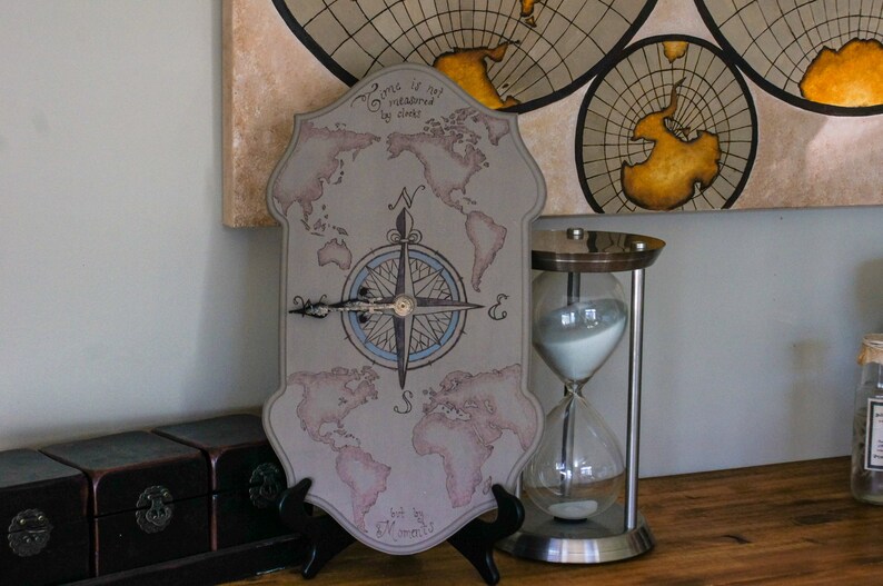 Wooden World Map Clock Etsy