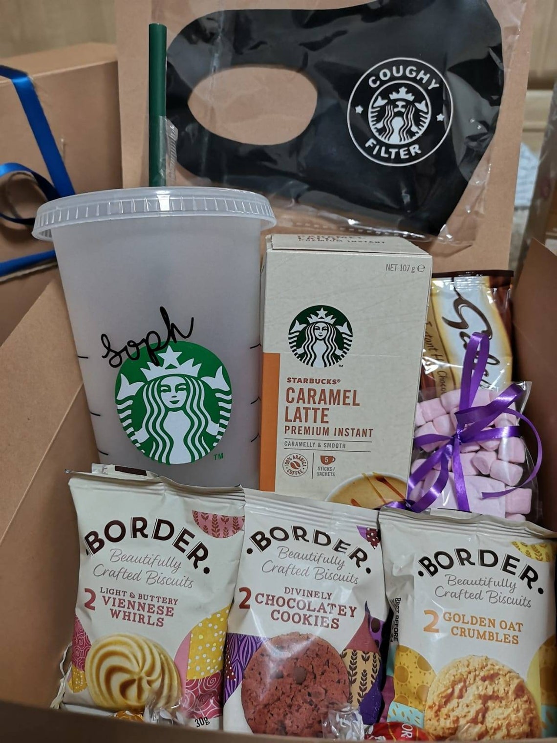 Personalised Starbucks Coffee Box 24oz Reusable Cup. Etsy UK
