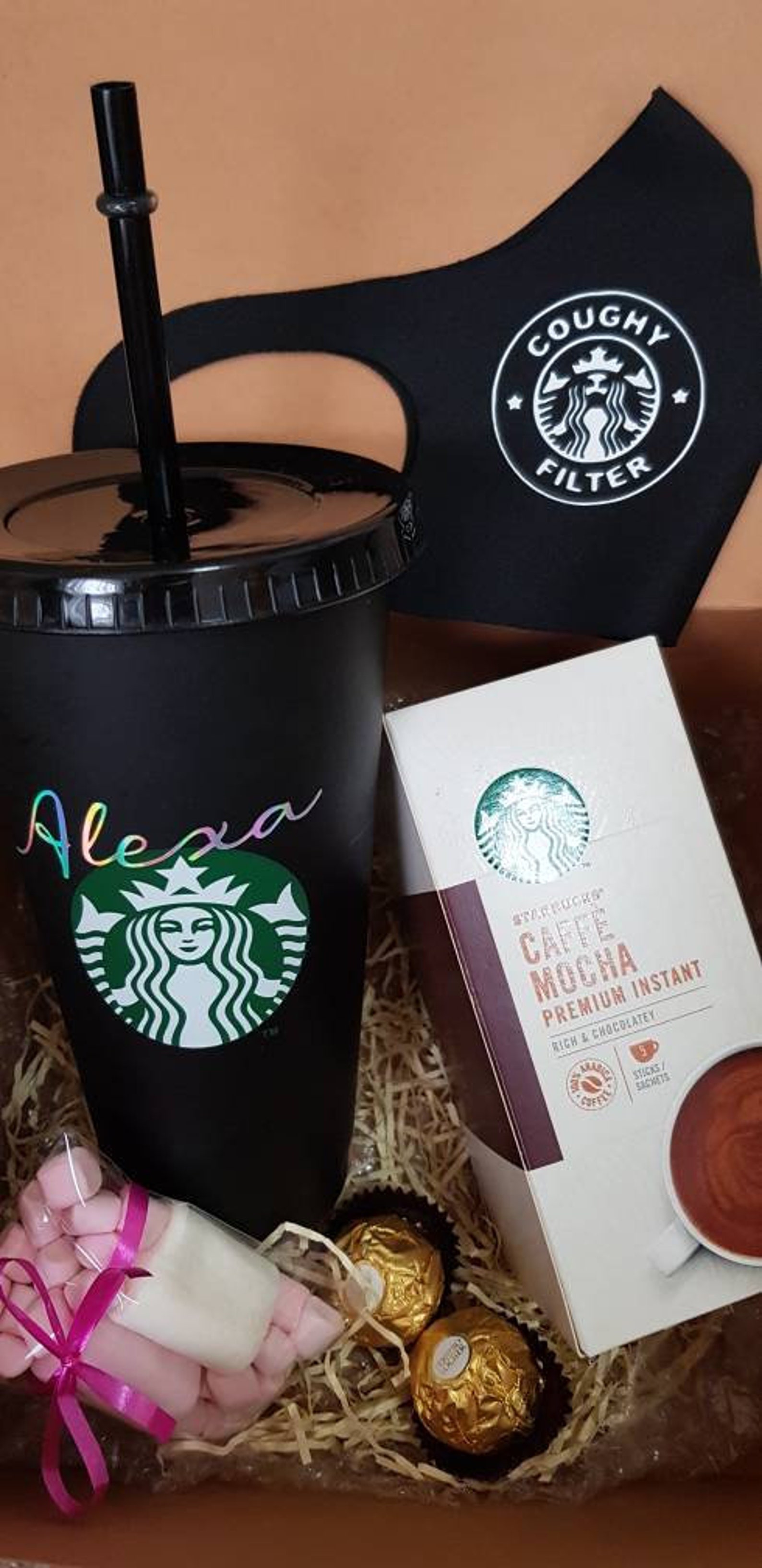 Personalised Starbucks coffee box Black Cup 24 oz reusable Etsy