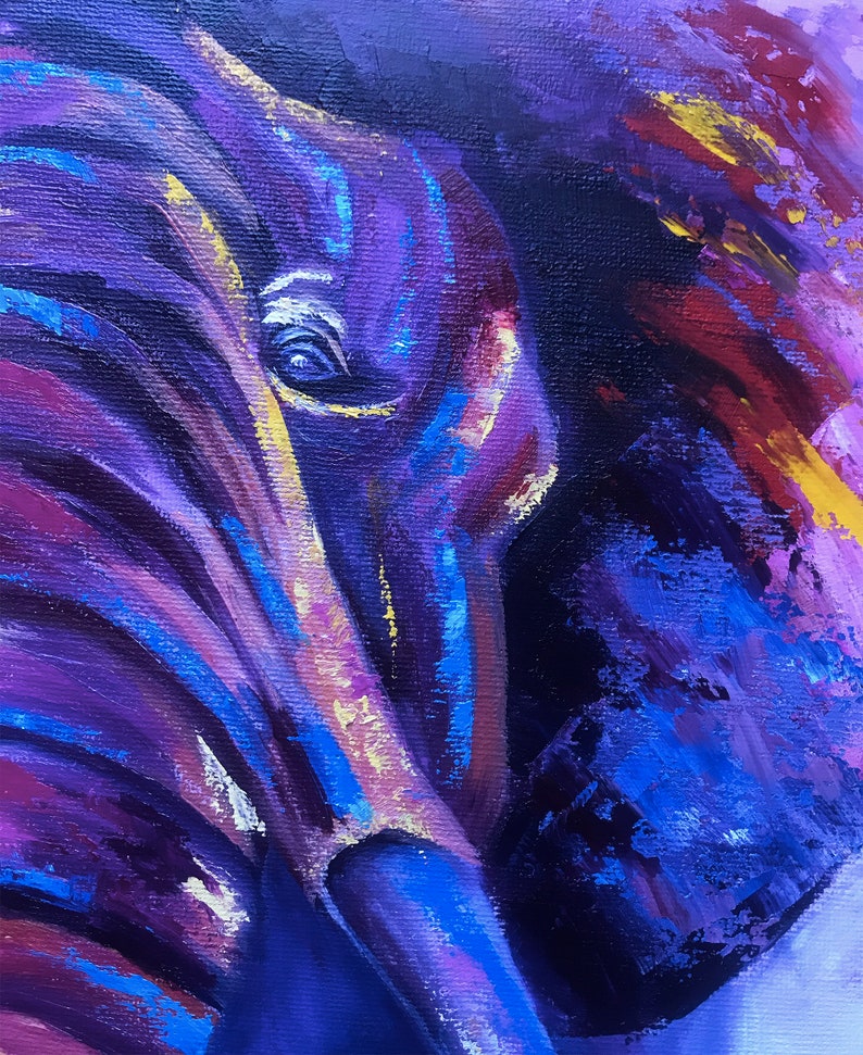 Elephant Painting Original Art Animals Wall Art Oil on Canvas Size 12 By 12 By KateLeftHandedArt