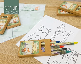 Gadget Regalo per Bambini, Kit Colori Personalizzato, Battesimo Comunione Cresima Compleanno, Segnaposto