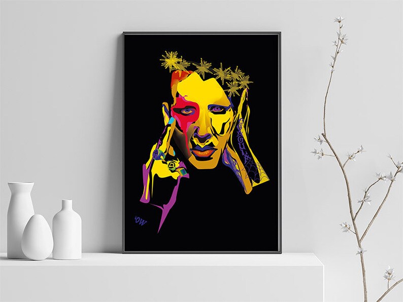 Marilyn Manson poster instant Digital Download Print rock vector illustration pop art