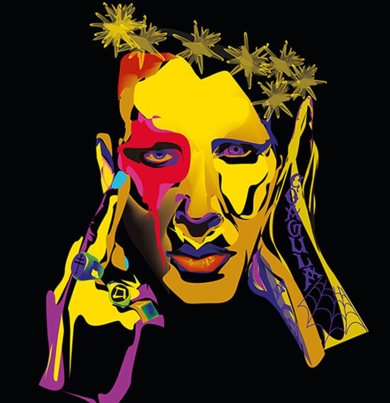 Marilyn Manson poster instant Digital Download Print rock vector illustration pop art
