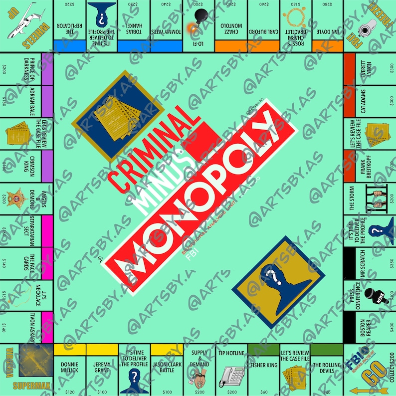 Criminal Minds Monopoly Game Custom Made Etsy