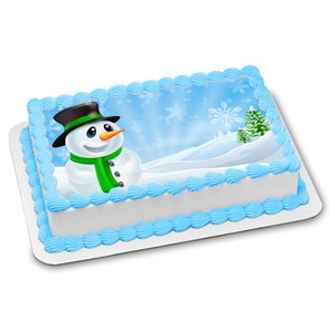 Snowman Winter Christmas Edible Image Icing Frosting Sheet #SNO-128 Topper (70 sizes)