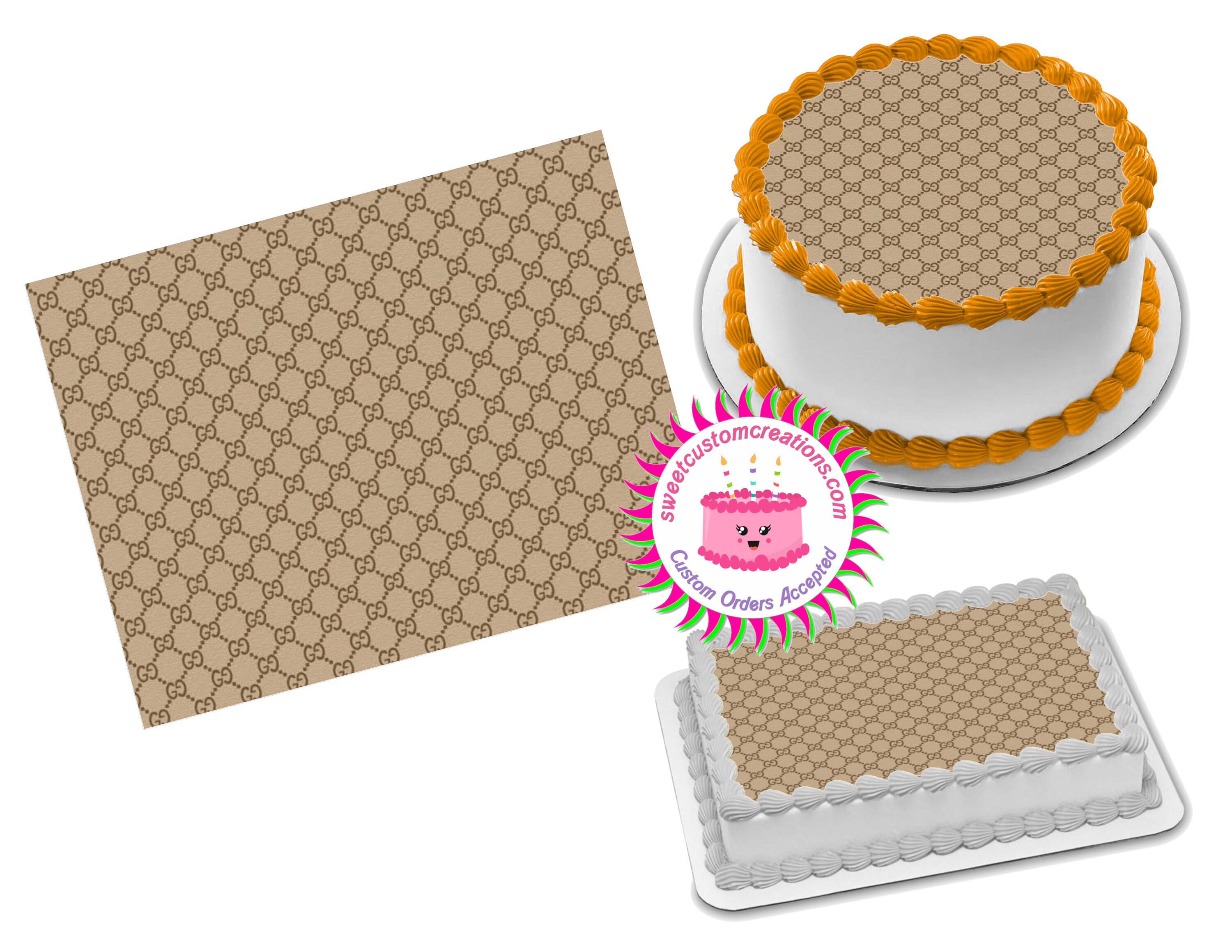 Gucci Edible Image Icing Frosting Sheet 9 Cake Cupcake Cookie | Etsy