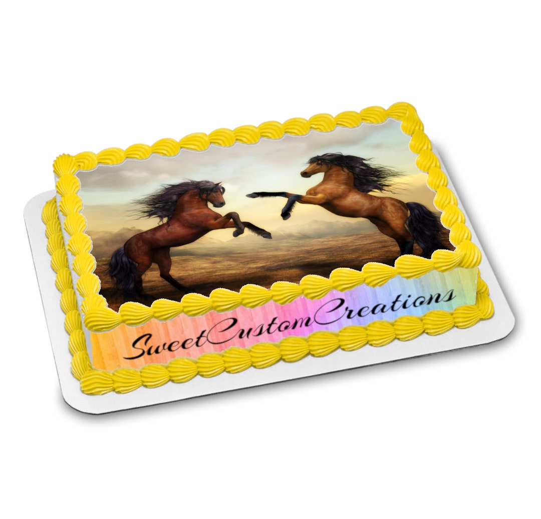 Horse Edible Image Icing Frosting Sheet 33 Topper 70 Sizes Etsy UK