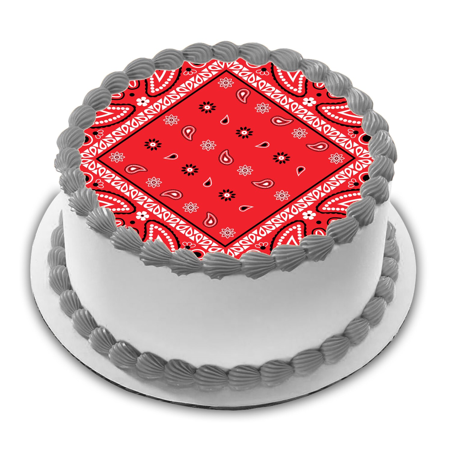 Bandana Red Edible Image Icing Frosting Sheet 2 Topper 70 Etsy