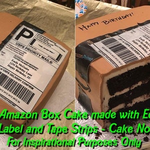 Amazon Prime Shipping Label and Strips Edible Image Icing Frosting ...