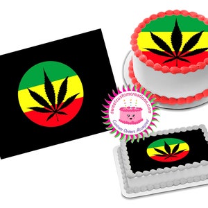 Marijuana Weed Cannabis Pot Leaf Edible Image Icing Frosting Sheet #BOM-30 Topper (70 sizes)