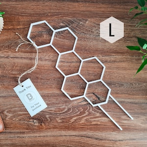 Honeycomb Indoor Houseplant Trellis, Indoor Plant Support, Trellis For Indoor Plants, L Size, White Trellis, 3D Printed