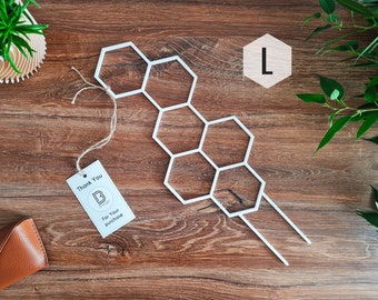 Honeycomb Indoor Houseplant Trellis, Indoor Plant Support, Trellis For Indoor Plants, L Size, White Trellis, 3D Printed