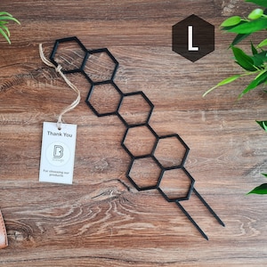 Honeycomb Indoor Houseplant Trellis, Indoor Plant Support, Trellis For Climbing Plants, L Size, Black Trellis, 3D Printed
