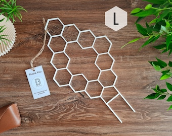 Honeycomb Indoor Zimmerpflanzen-Spare, Zimmerpflanzenpfahl, Spalier für Kletterpflanzen, L-Größe, weißes Spalier, 3D gedruckt