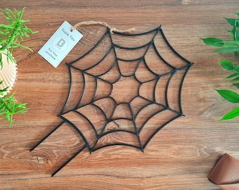 Halloween Spider Web Decoration, Halloween Houseplant Trellis, Plant Trellis For Indoor Plant, Spider Web Support Stake, Black, 3D Printed