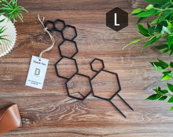 Honeycomb Indoor Zimmerpflanzen-Spare, Zimmerpflanzenstütze, Rankgitter für Kletterpflanzen, Größe L, schwarzes Spalier, 3D gedruckt