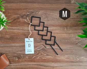 Square Indoor Houseplant Trellis, Indoor Plant Stake, Trellis For Climbing Plants, M Size, Black Trellis, 3D Printed