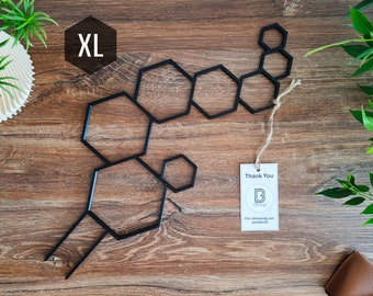 Treillis pour plante d'intérieur en nid d'abeille, tuteur pour plante d'intérieur, treillis pour plantes grimpantes, taille XL, treillis noir, imprimé 3D