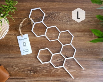 Bienenwaben-Innenpflanzengitter, Zimmerpflanzenstütze, Rankgitter Für Kletterpflanzen, Größe L, weißes Gitter, 3D-gedruckt