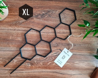 Honeycomb Indoor Houseplant Trellis, Indoor Plant Support, Trellis For Indoor Plants, XL Size, Black Trellis, 3D Printed