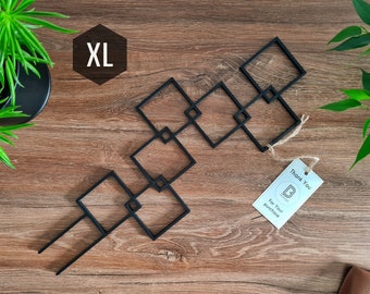 Treillis carré pour plante d'intérieur, treillis pour plante d'intérieur, décoration de plante d'intérieur, tuteur, taille XL, treillis noir, imprimé 3D