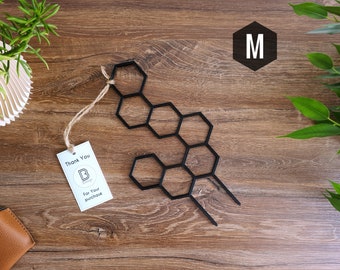 Honeycomb Indoor Plant Trellis, Indoor Houseplant Support, Trellis For Climbing Plants, M Size, Black Trellis, 3D Printed