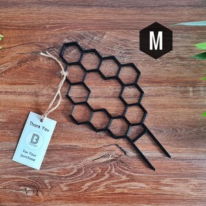 Honeycomb Indoor Houseplant Trellis, Indoor Plant Support, Trellis For Climbing Plants, M Size, Black Trellis, 3D Printed