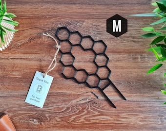 Honeycomb Indoor Houseplant Trellis, Indoor Plant Support, Trellis For Climbing Plants, M Size, Black Trellis, 3D Printed