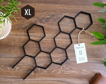 Treillis pour plante d'intérieur en nid d'abeille, Support pour plante d'intérieur, Treillis pour plantes grimpantes, Taille XL, Treillis noir, Imprimé 3D